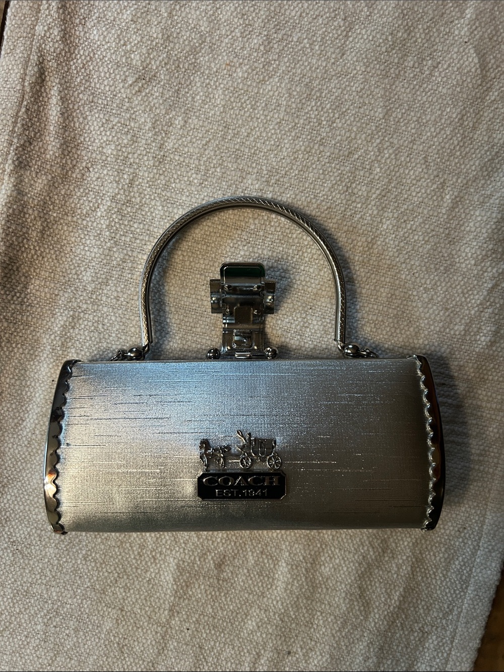 Coach Metallic Silver Mini Top-Handle Bag